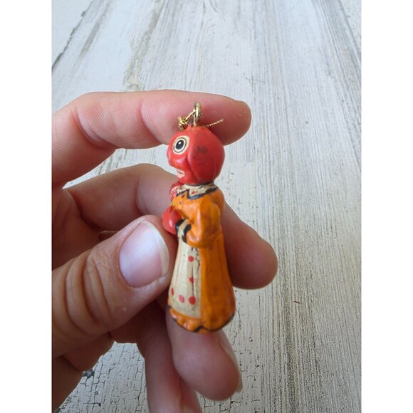 Dept 56 polliwoggs mini pumpkin mom ornament baby Jack O'Lantern Halloween shabb - Picture 2 of 7